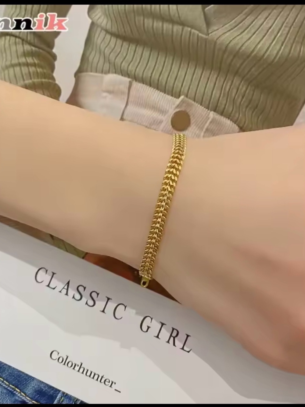 18k Gold-Plated stainless steel Bracelet 2 pieces - Picture 4 of 13